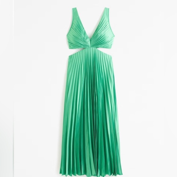 Abercrombie & Fitch Giselle Pleated Cut Out Maxi Dress - Size Large - Picture 5 of 7